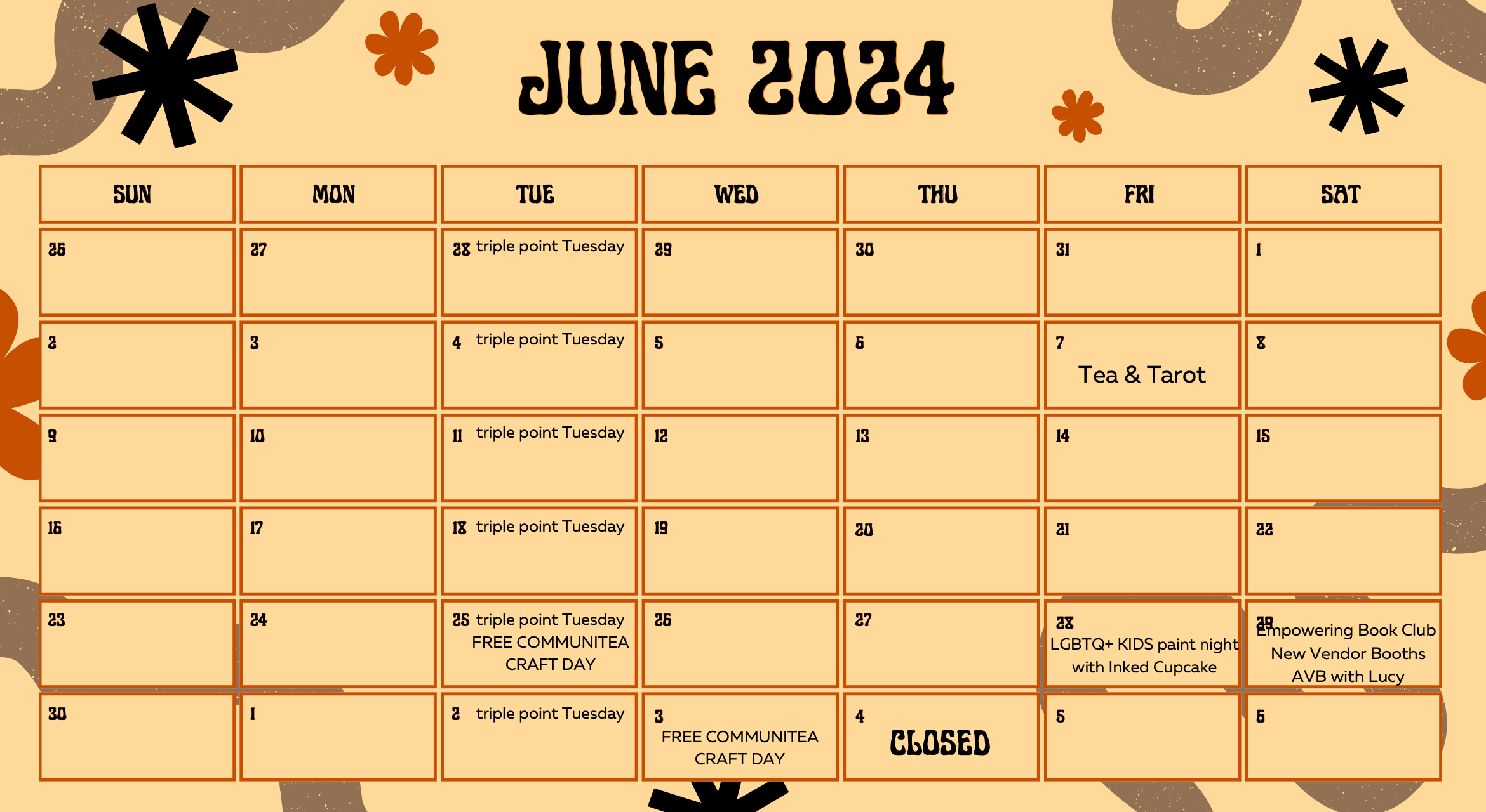 Calendar of Events Monarch Tea House