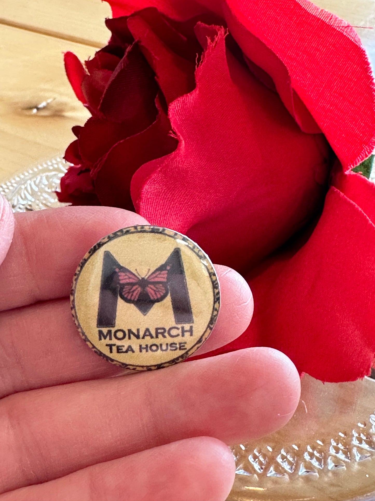 Monarch Tea House Pin (2 sizes available)