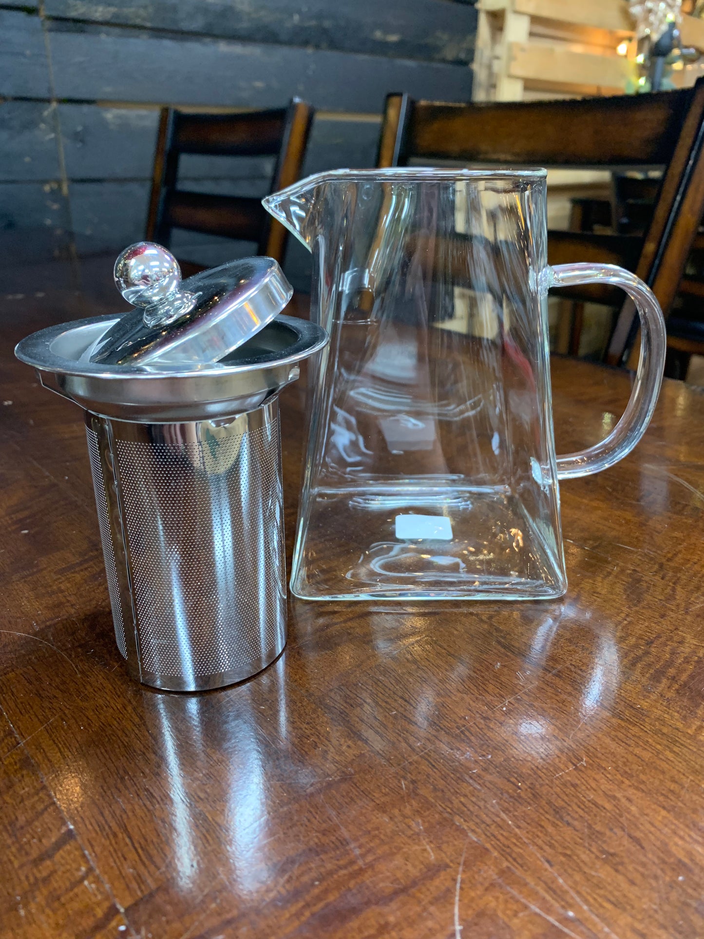 Square Glass Teapot with Infuser 32 oz.