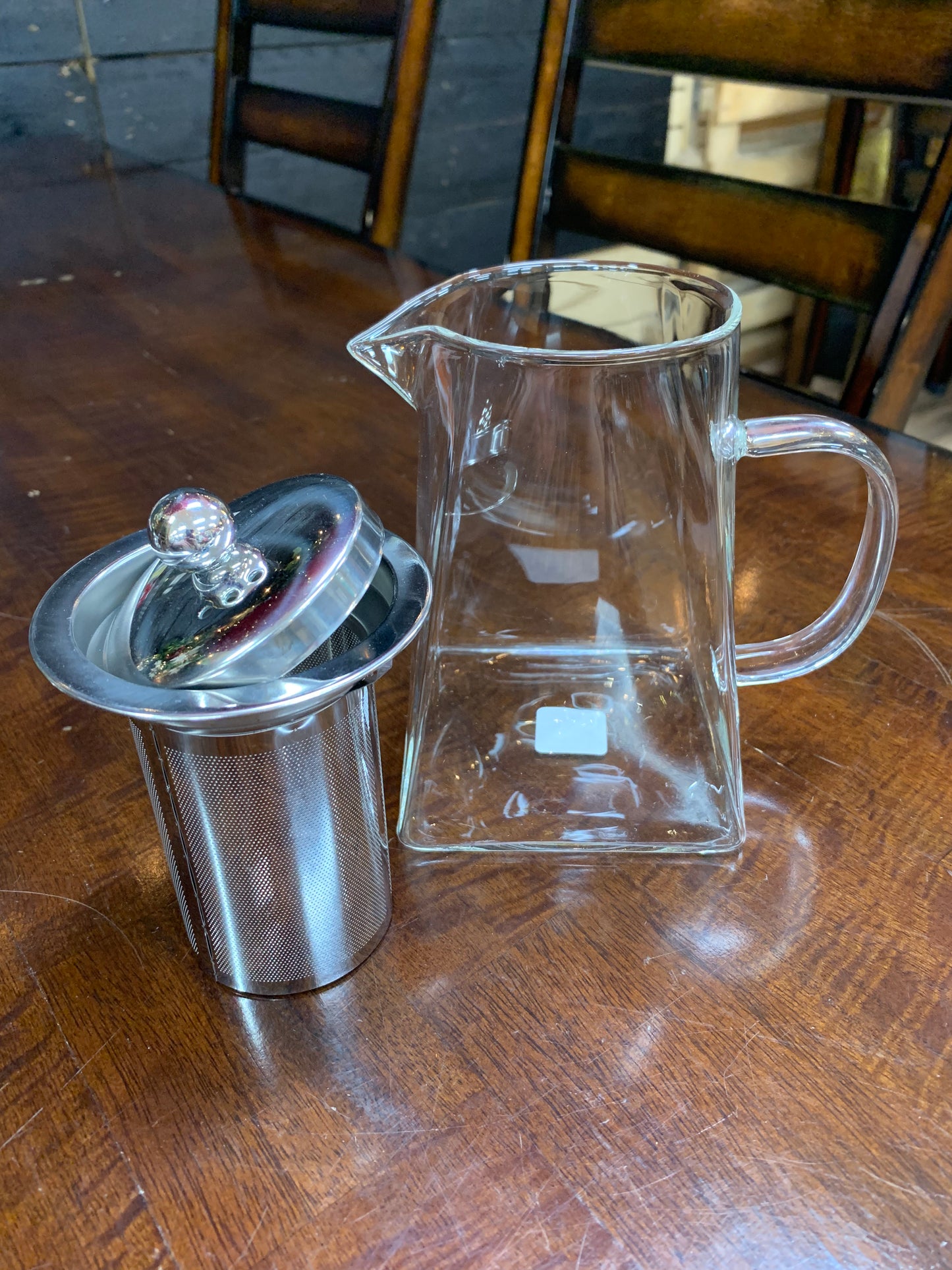 Square Glass Teapot with Infuser 32 oz.