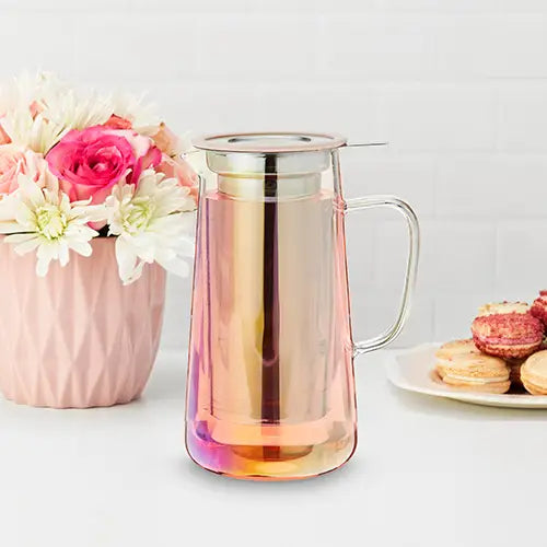 Annika Iridescent Glass Tea Pot with Infuser